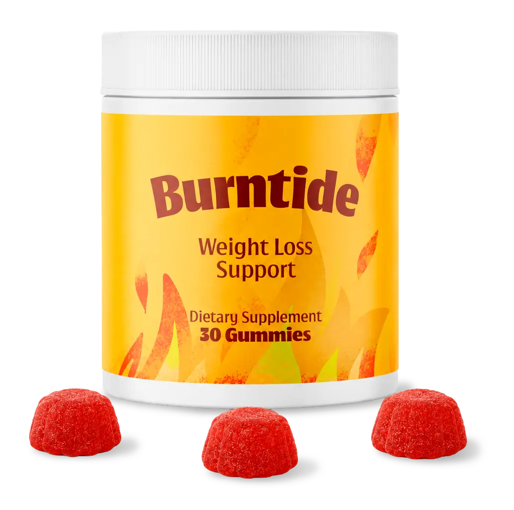 Burntide™ gummies bottle featuring Apple Cider Vinegar and BHB salts