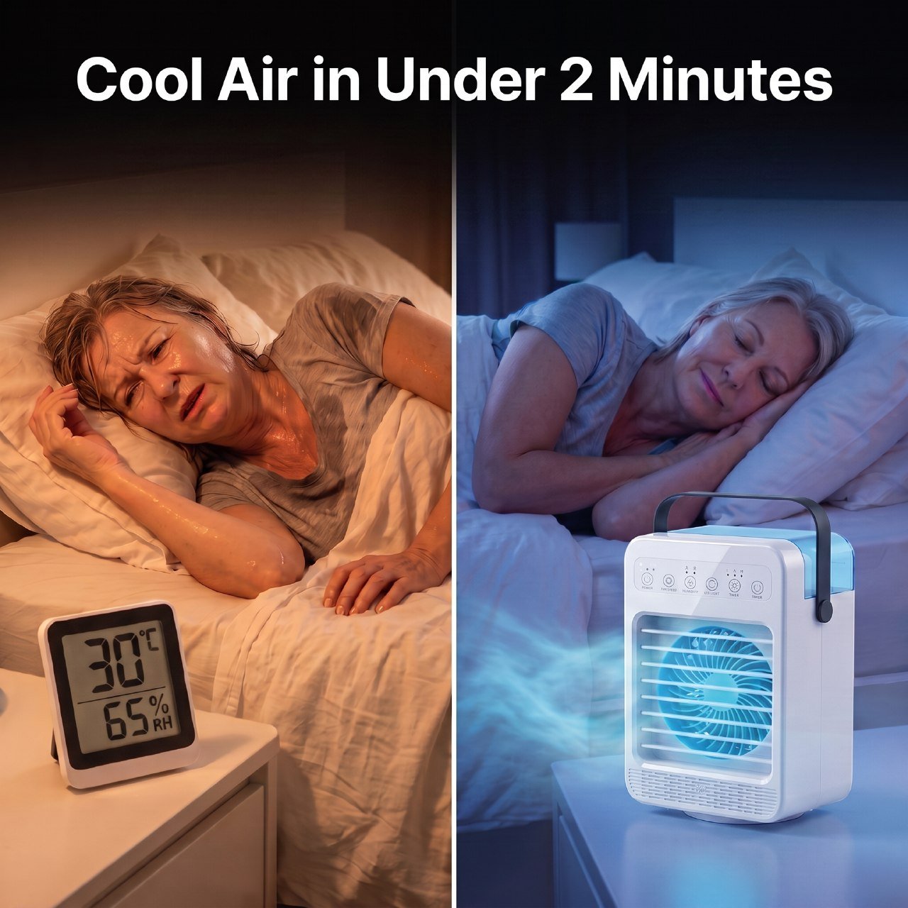 CoolJet portable air cooler with USB-C power and water cooling technology