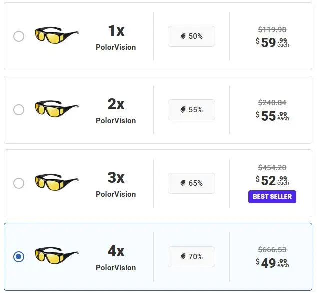 PolorVision available packages